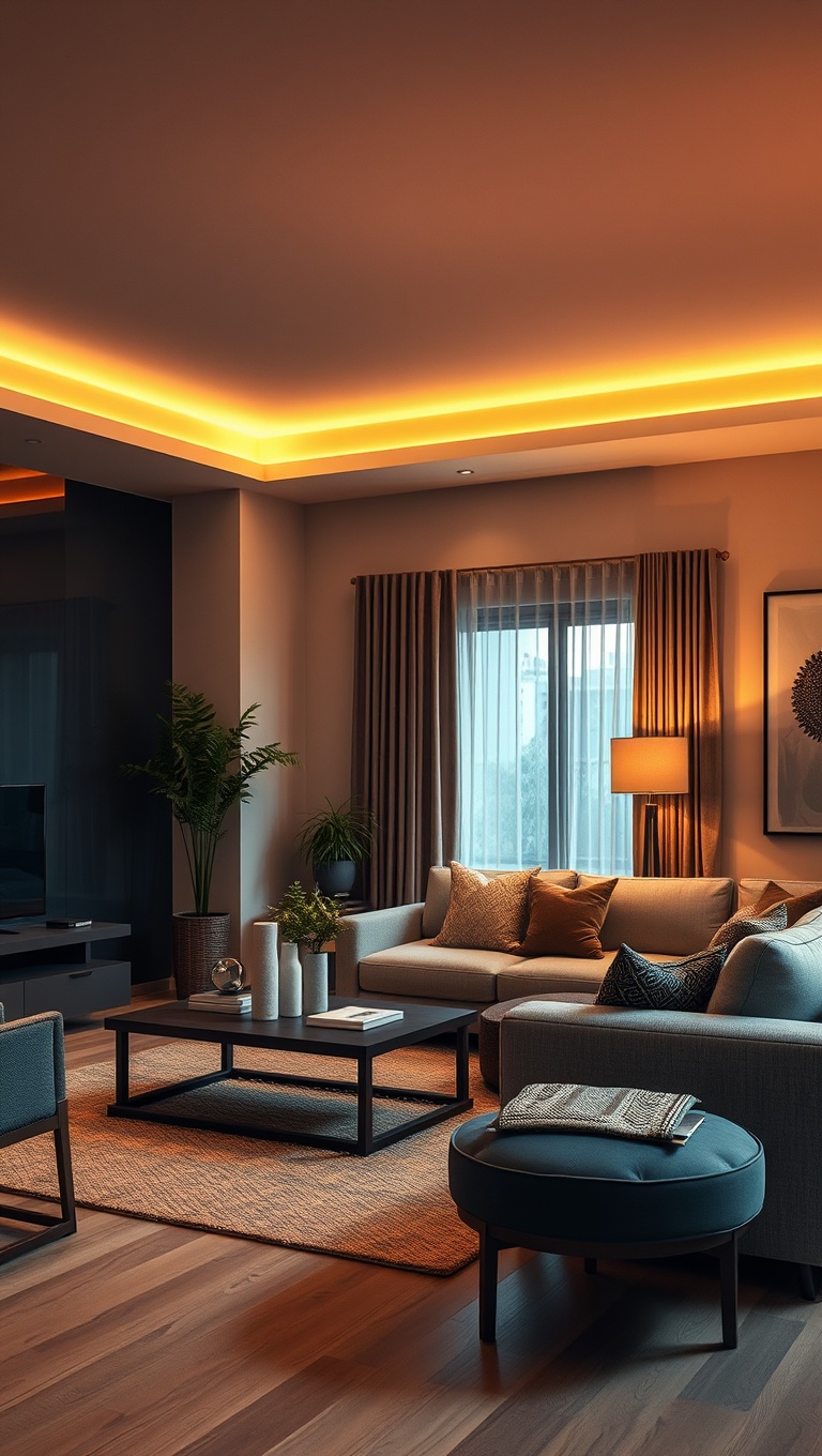 20 Bright Ideas for Layered Lighting in Your Living Room - 17. Use a Combination of Warm and Cool Tones