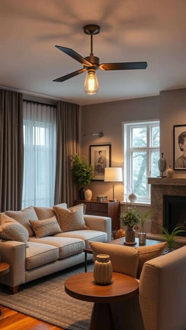 20 Bright Ideas for Layered Lighting in Your Living Room - 19. Opt for Vintage Fixtures for Character