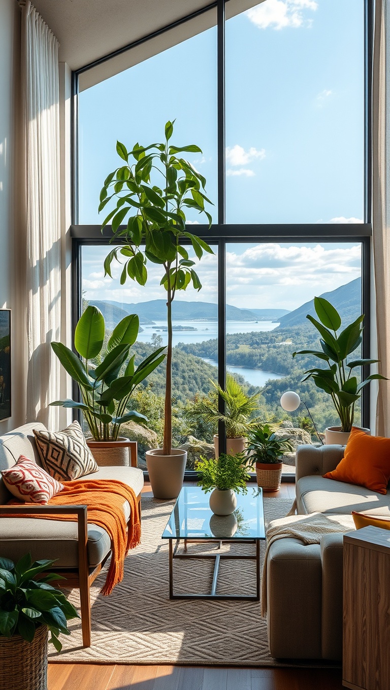 Indoor Plants Enhancing Scenic Views