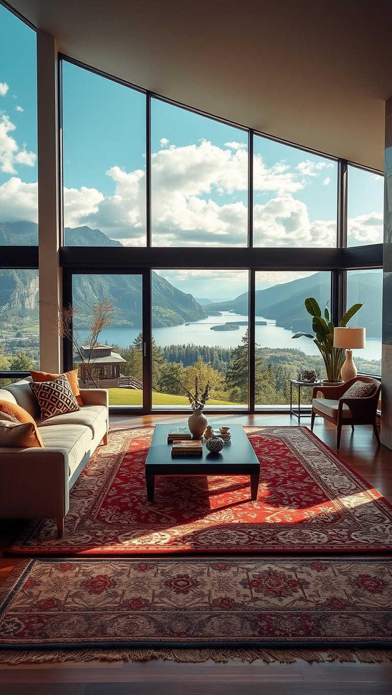 Bold Statement Rugs in Living Rooms