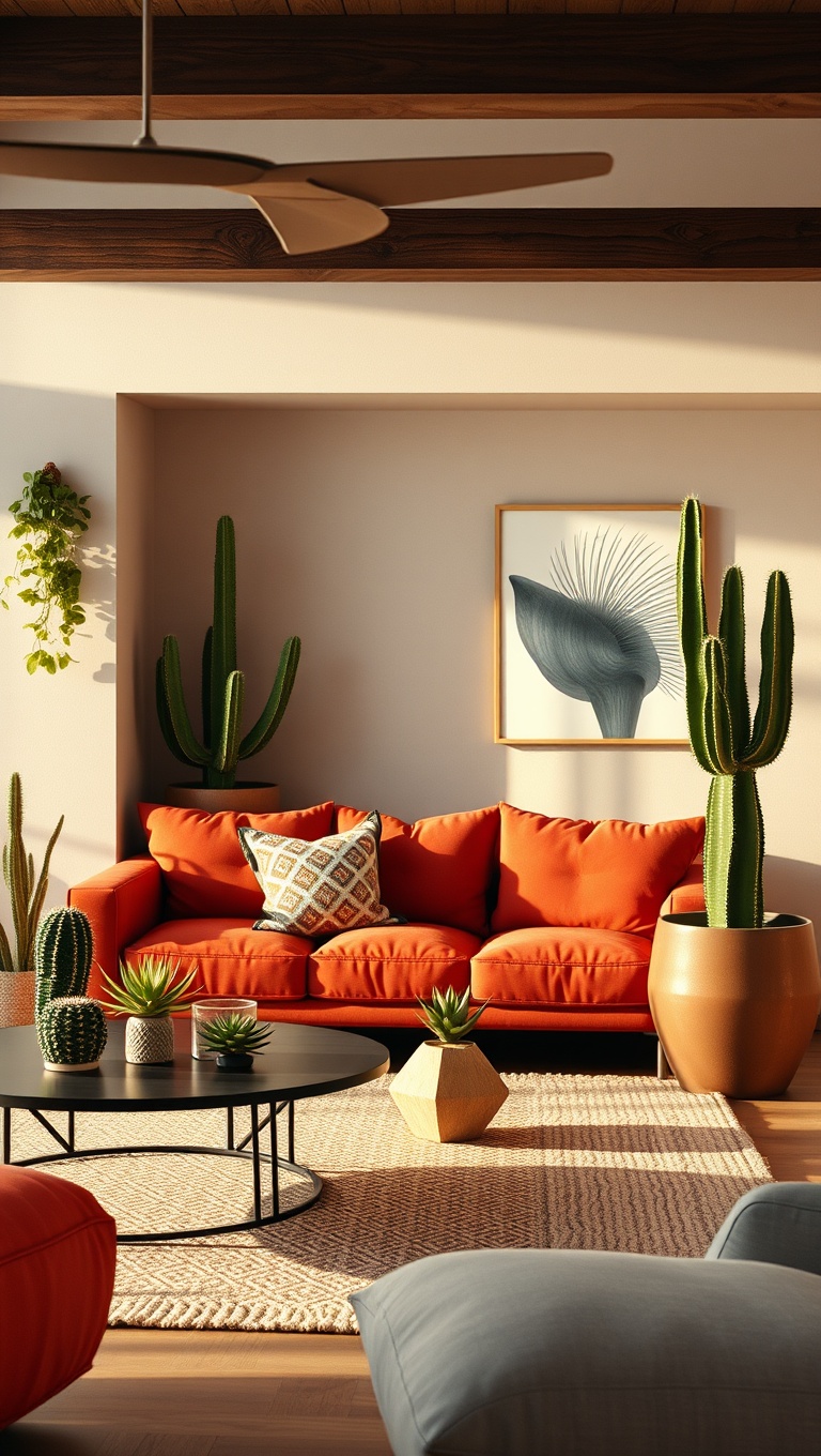 20 Stunning Ideas for Desert-Inspired Living Rooms - 3. Incorporating Succulents and Cacti