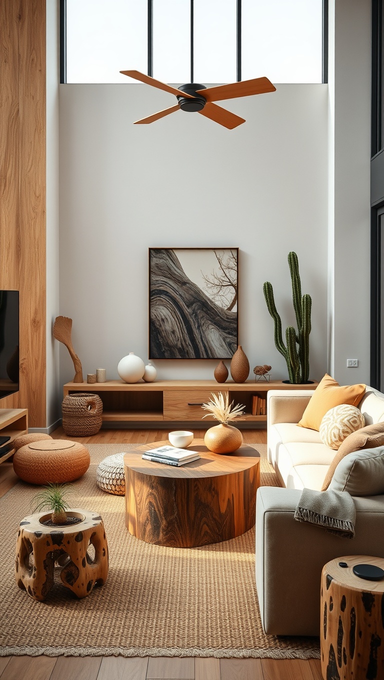 20 Stunning Ideas for Desert-Inspired Living Rooms - 4. Natural Wood Elements