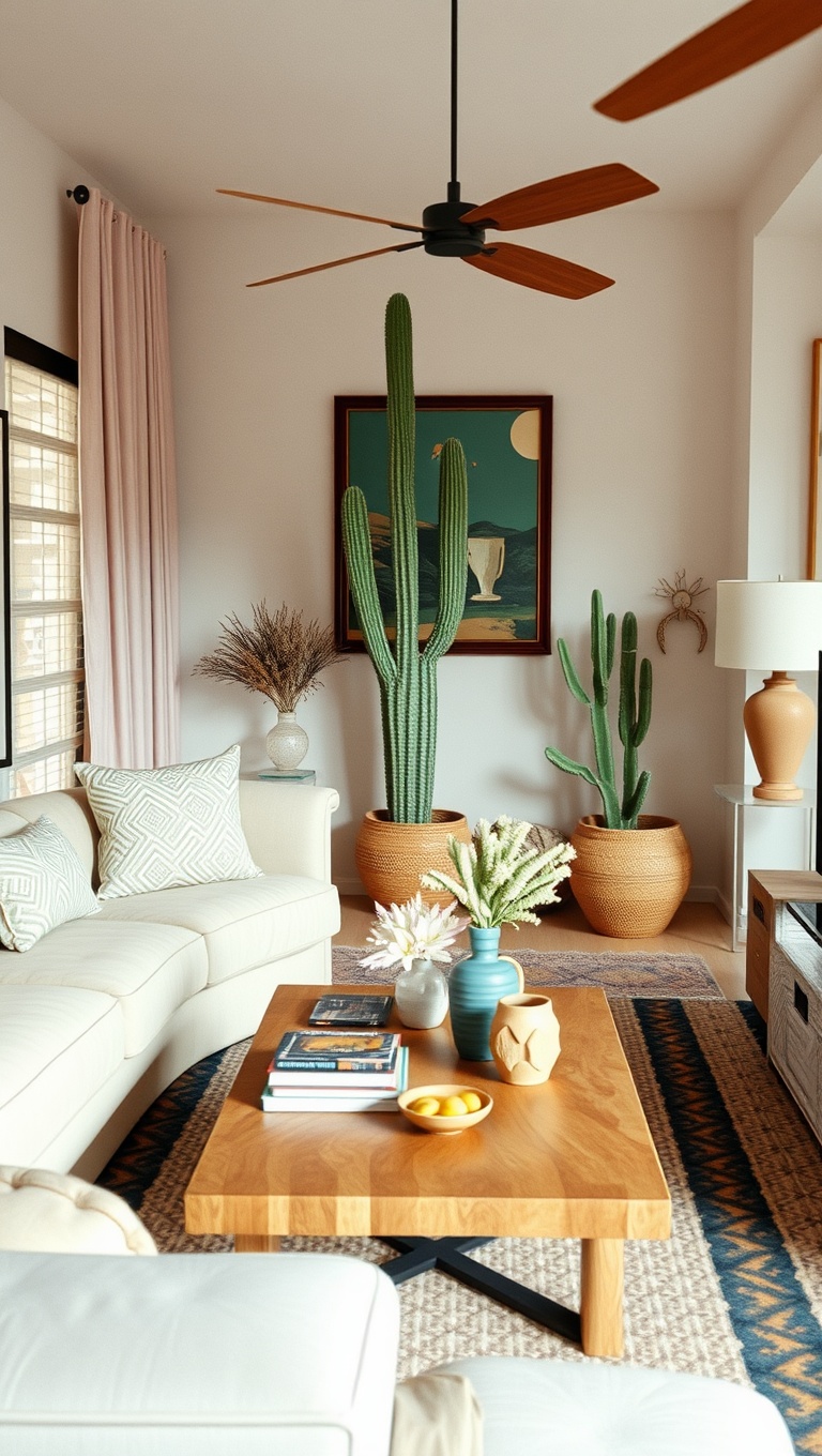 20 Stunning Ideas for Desert-Inspired Living Rooms - 18. Vintage Finds with a Desert Flair