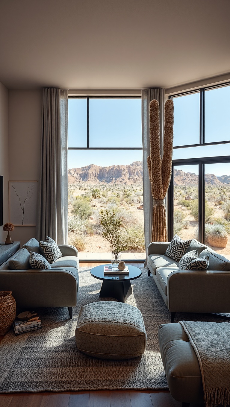20 Stunning Ideas for Desert-Inspired Living Rooms - Creating a Nook with a Desert View