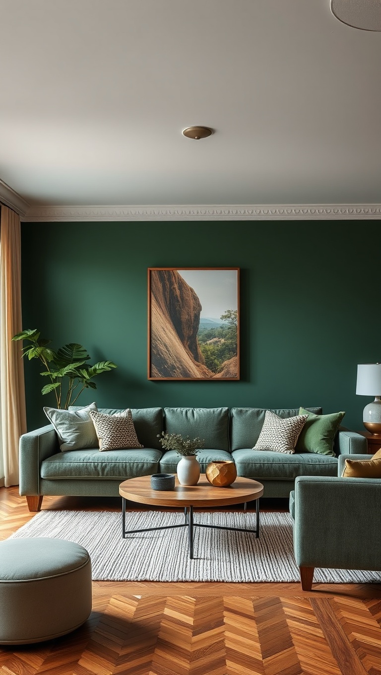 20 Vibrant Ideas to Transform Your Living Room with Bold Color Palettes - 8. Nature Inspired: Earthy Greens and Browns
