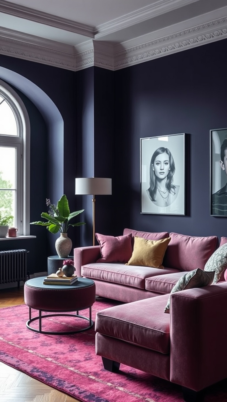 20 Vibrant Ideas to Transform Your Living Room with Bold Color Palettes - 6. Dark and Bold: Moody Jewel Tones