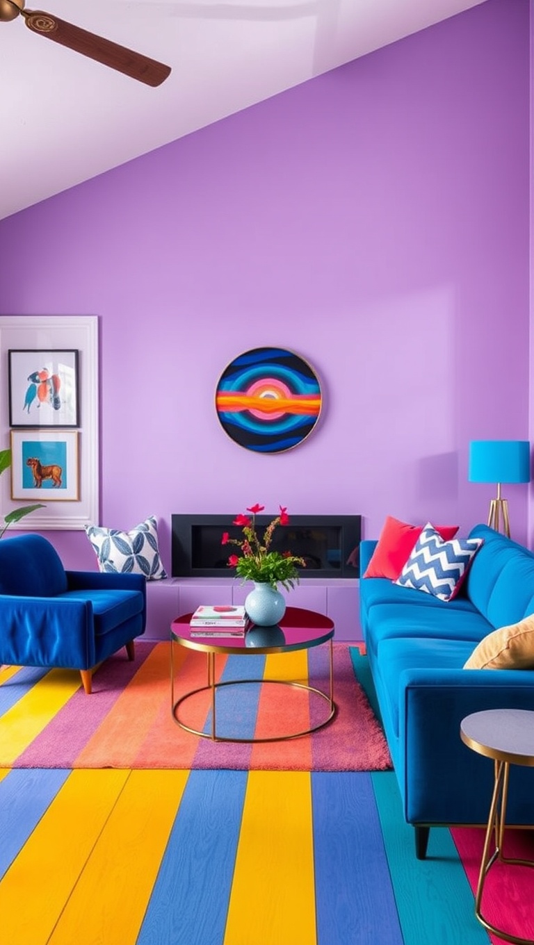 20 Vibrant Ideas to Transform Your Living Room with Bold Color Palettes - 9. Neon Accents: Fun and Funky