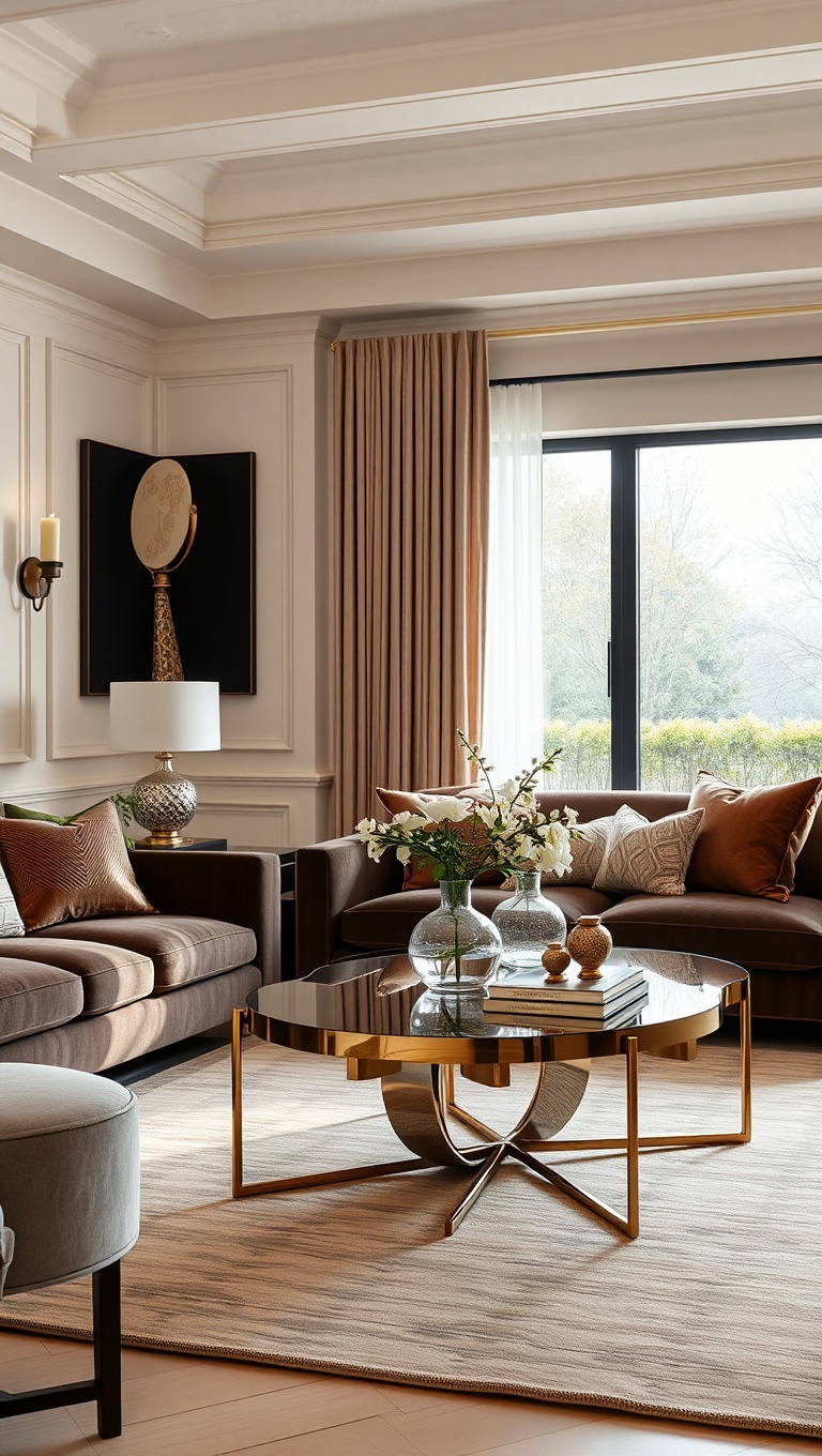 20 Glam Living Room Ideas that Sparkle and Shine - 6. Distinctive Coffee Tables: Functional Art