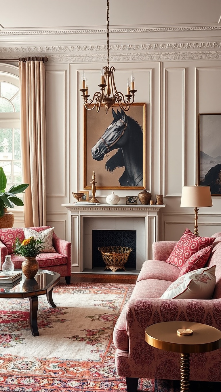 20 Glam Living Room Ideas that Sparkle and Shine - 13. Vintage Treasures: Character and Charm