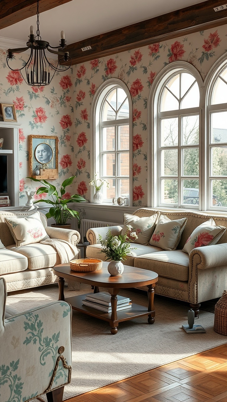 20 Charming Ideas for a Shabby Chic Living Room - Floral Patterns: Infusing Nature’s Charm Indoors