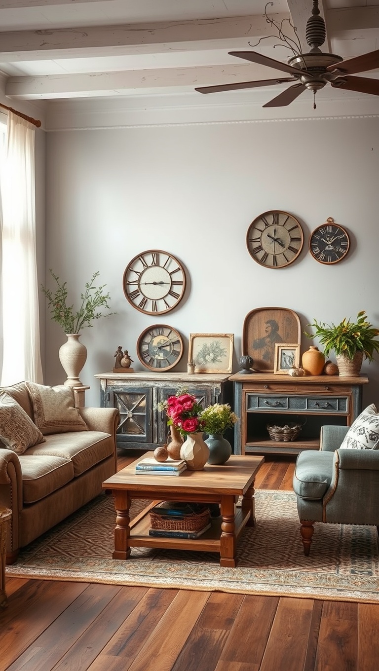 20 Charming Ideas for a Shabby Chic Living Room - Repurpose Vintage Finds: Curate Your Own Treasures