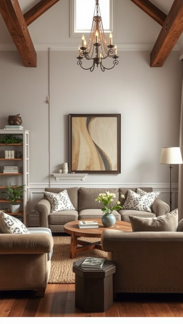 20 Charming Ideas for a Shabby Chic Living Room - Wooden Elements: Rustic Warmth Throughout