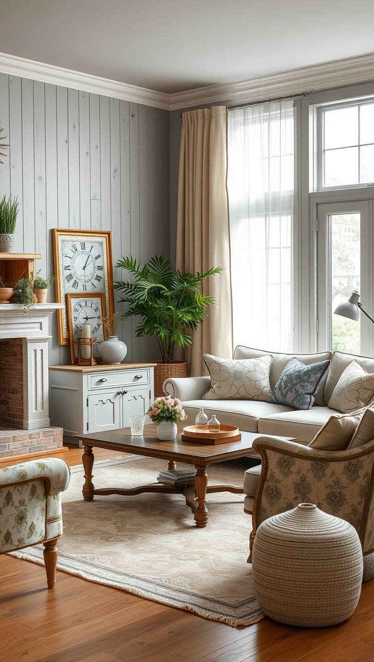 20 Charming Ideas for a Shabby Chic Living Room - Mix and Match Furniture: Embrace Imperfection