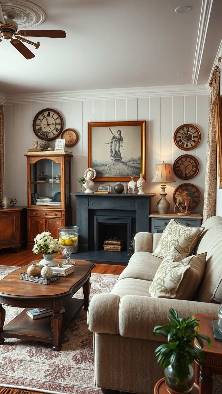 20 Charming Ideas for a Shabby Chic Living Room - Showcase Family Heirlooms: Stories Woven into Decor