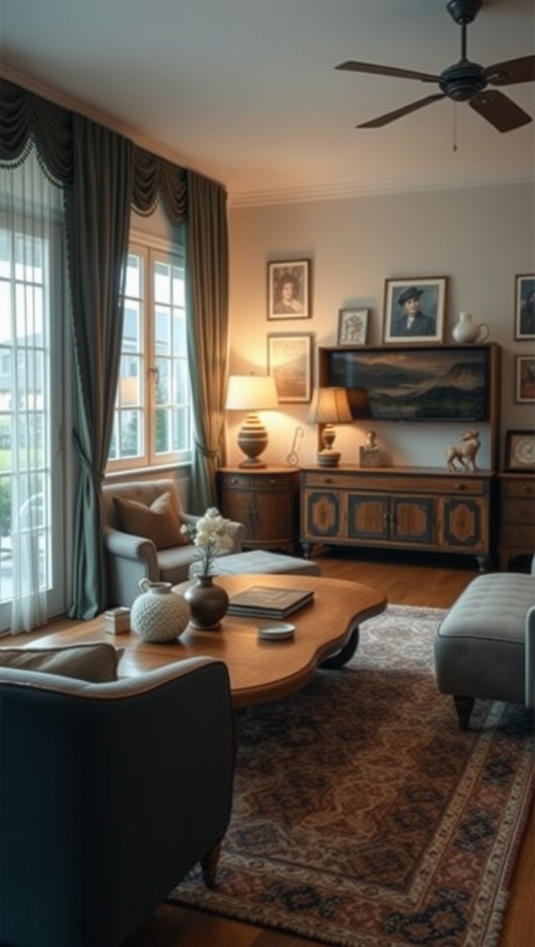 20 Charming Ideas to Create Your Dream Vintage Living Room - 9. Choose a Unique Coffee Table