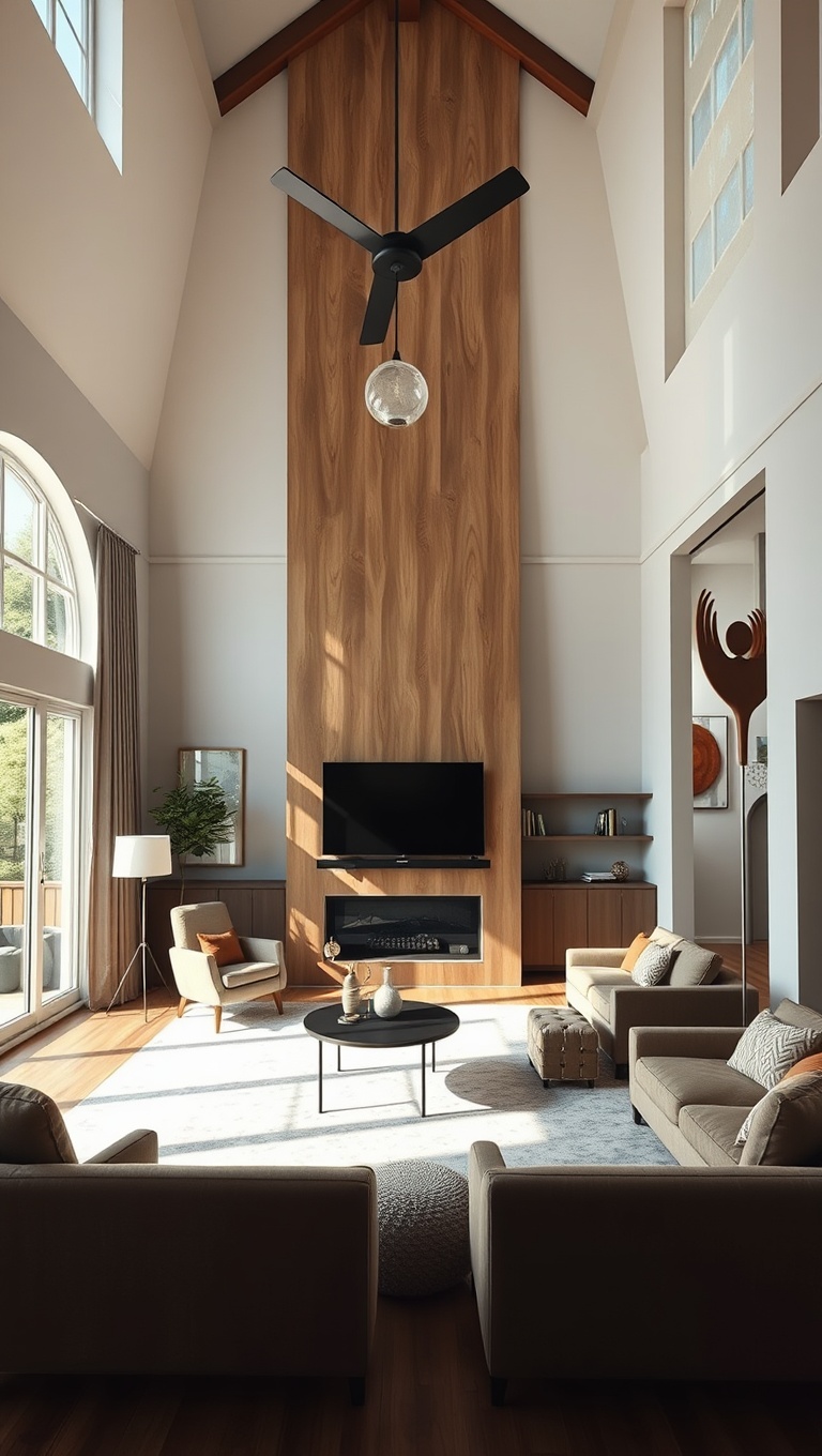 20 Stunning Ideas to Elevate Your High Ceiling Living Room - 10. Utilize the Corners with Cozy Seating