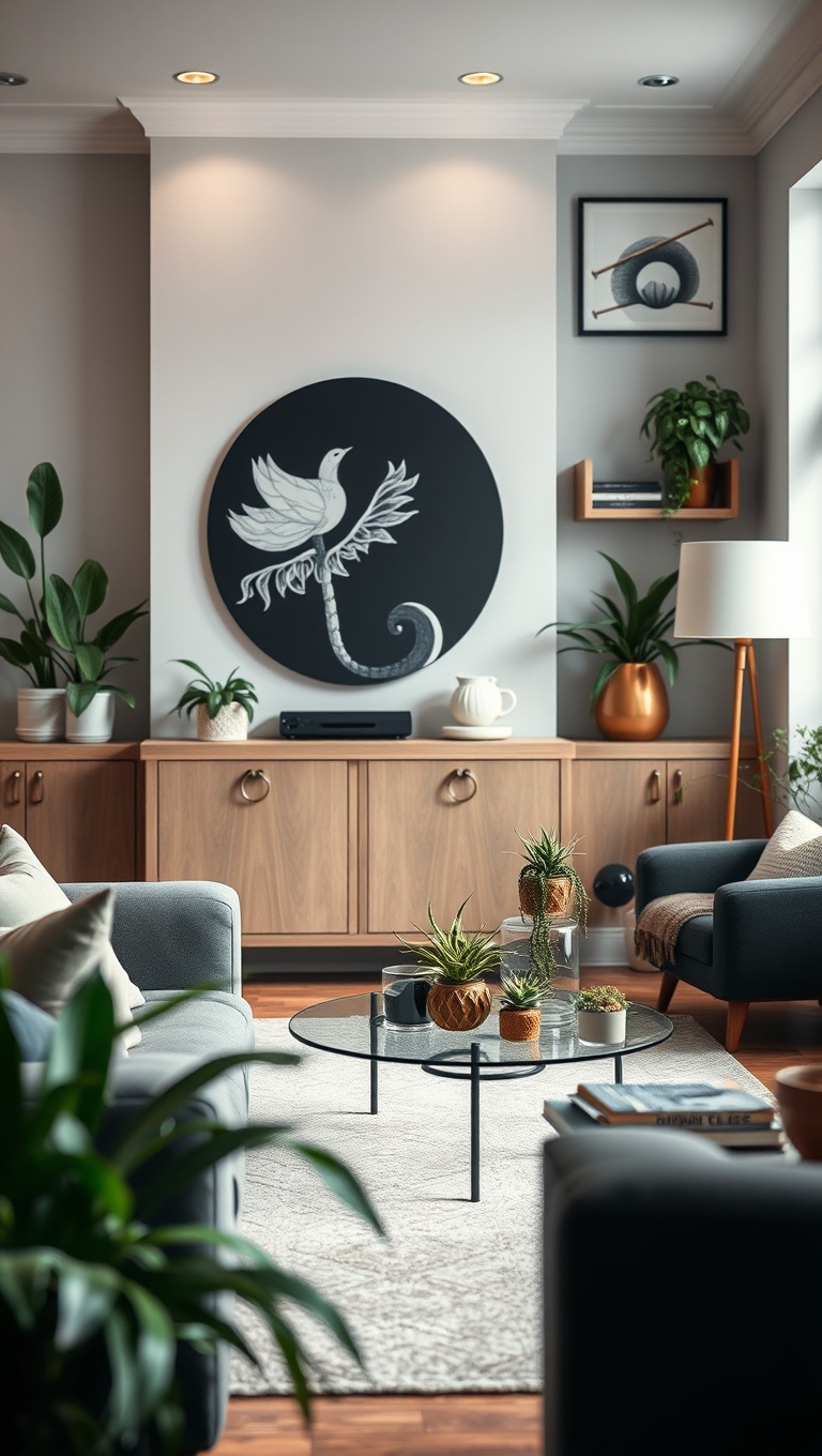 20 Lush Ideas to Bring Your Living Room to Life with Plants - 17. Incorporate Air Plants in Unique Holders