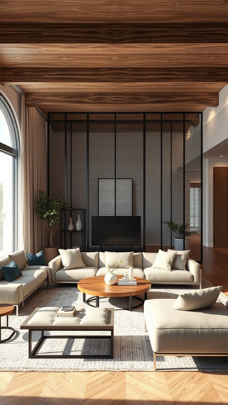 20 Stunning Ideas to Transform Your Open Concept Living Room - 10. Unique Room Dividers: Add Visual Interest