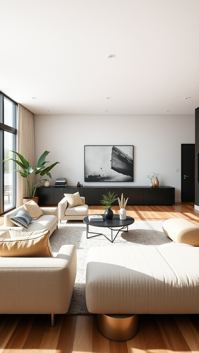 20 Stunning Ideas to Transform Your Open Concept Living Room - Floating Furniture Arrangements: Create Flow