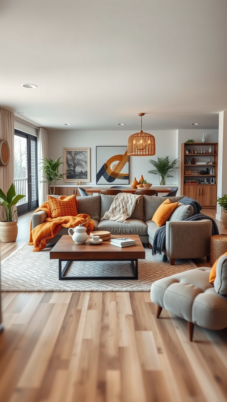 20 Stunning Ideas to Transform Your Open Concept Living Room - 19. Cozy Throw Blankets: Add Warmth and Texture