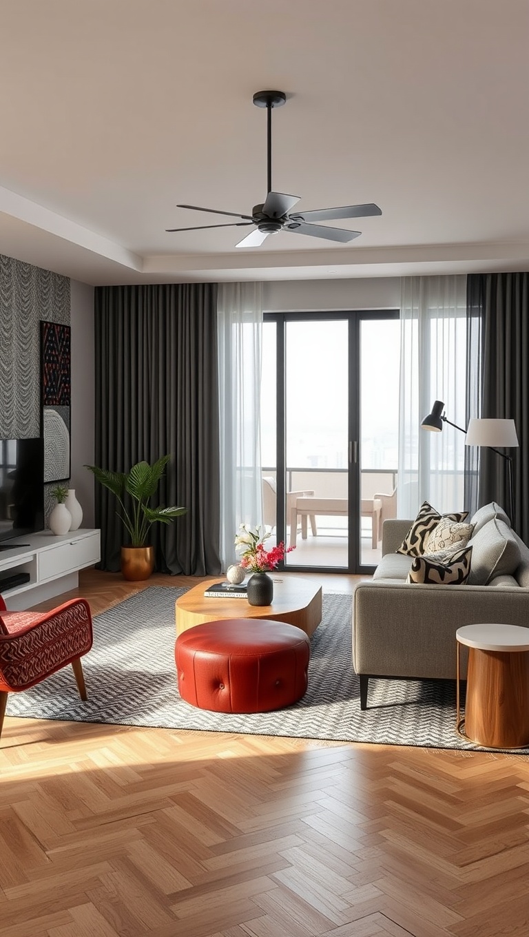 20 Stunning Ideas to Transform Your Open Concept Living Room - 18. Playful Patterns: Mix and Match Textiles