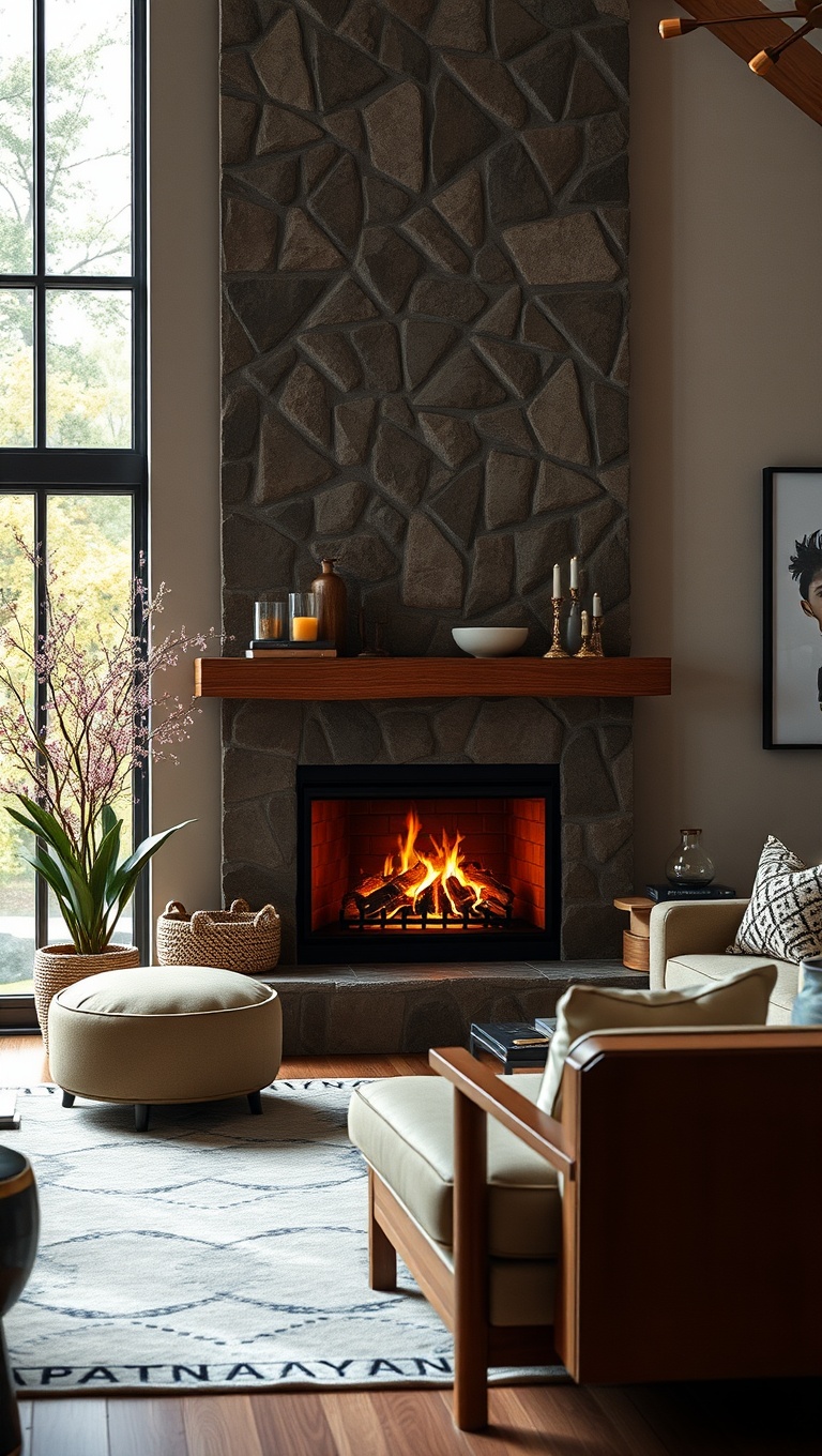 20 Cozy Living Room Ideas That Will Make You Want to Snuggle Up - Fireplace Focal Point: Adding Warmth and Charm