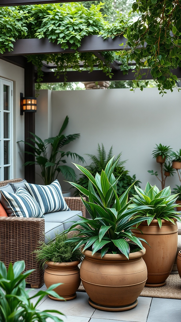 Lush Plant Life and Stylish Planters