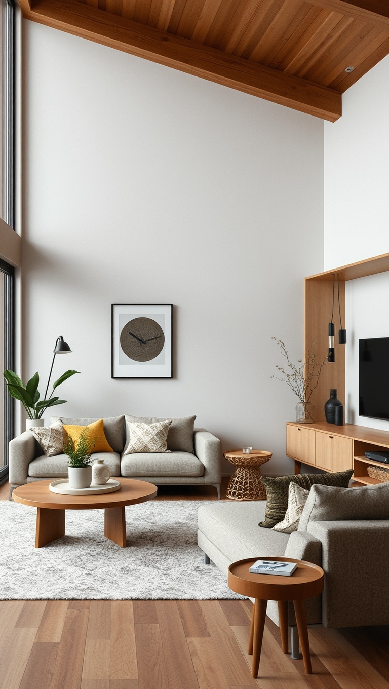 20 Inspiring Ideas for Your Organic Modern Living Room - 4. Add Wooden Accents for Warmth