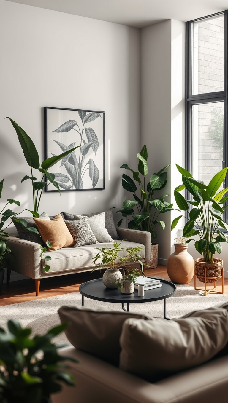 20 Inspiring Ideas for Your Organic Modern Living Room - 3. Incorporate Live Plants for Fresh Air
