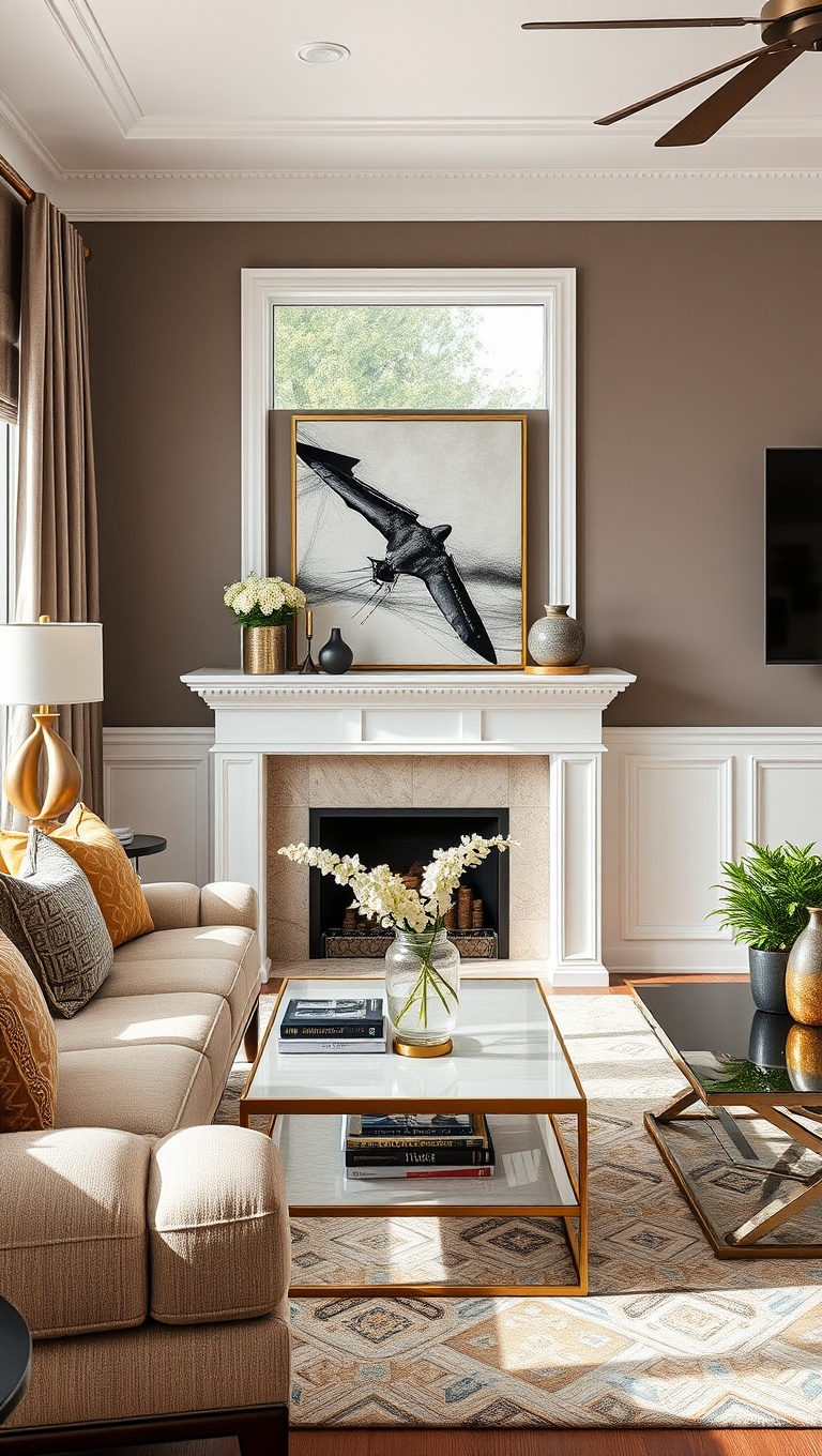 20 Inspiring Ideas for Your Dream Transitional Living Room - Introduce Glamour with Metallic Details