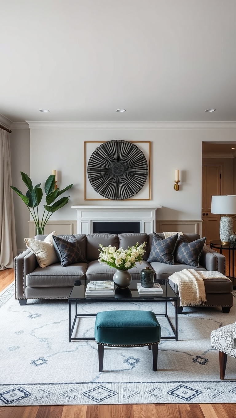 20 Inspiring Ideas for Your Dream Transitional Living Room - Make a Statement with a Bold Sofa