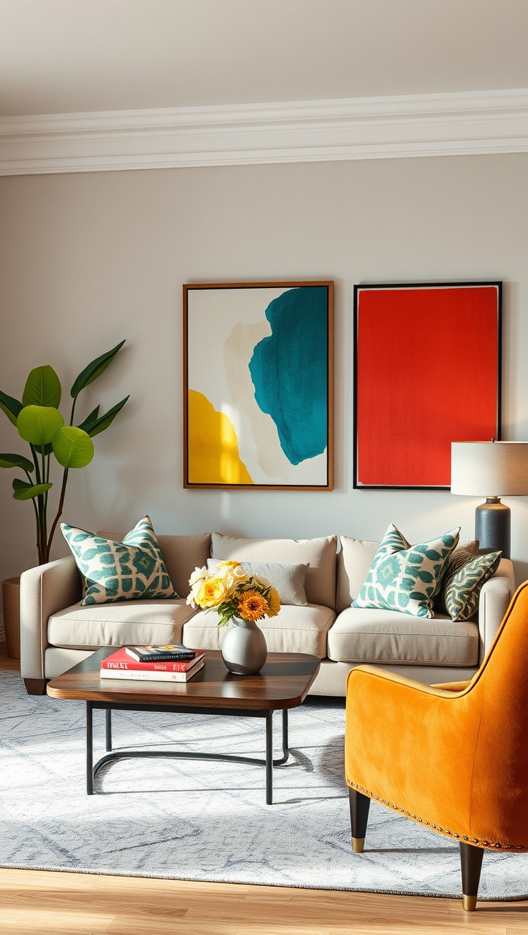 20 Inspiring Ideas for Your Dream Transitional Living Room - Decorate with Striking Artwork and Prints