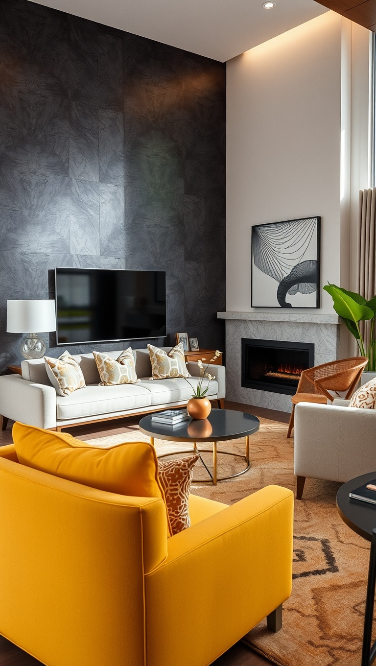 20 Inspiring Ideas for Your Dream Transitional Living Room - Incorporate Geometric Patterns for Visual Interest