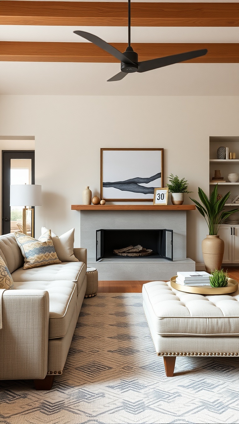 20 Inspiring Ideas for Your Dream Transitional Living Room - Opt for Functional and Stylish Ottomans