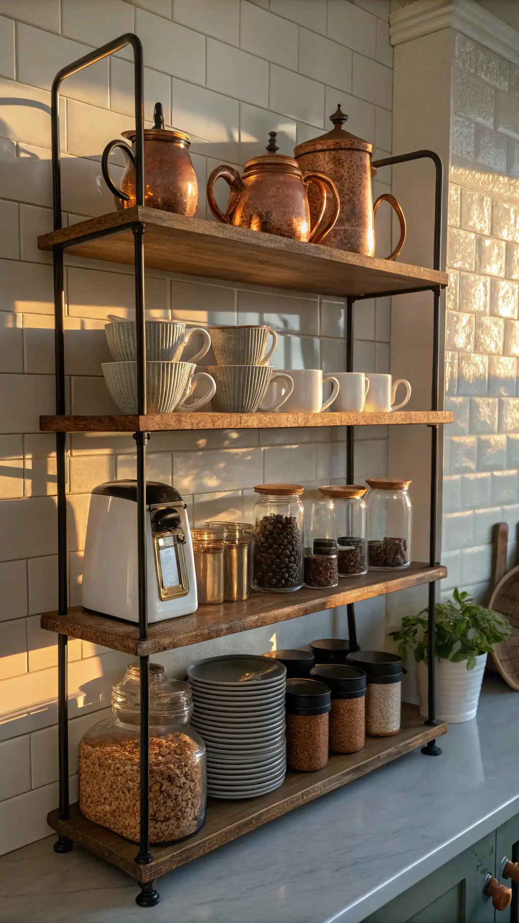 Styled industrial farmhouse kitchen