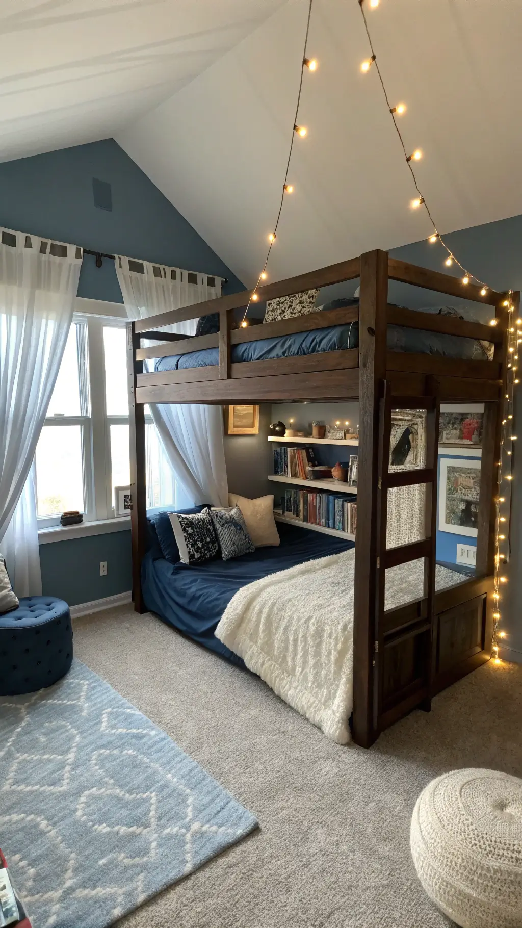 Loft bed with functional space underneath