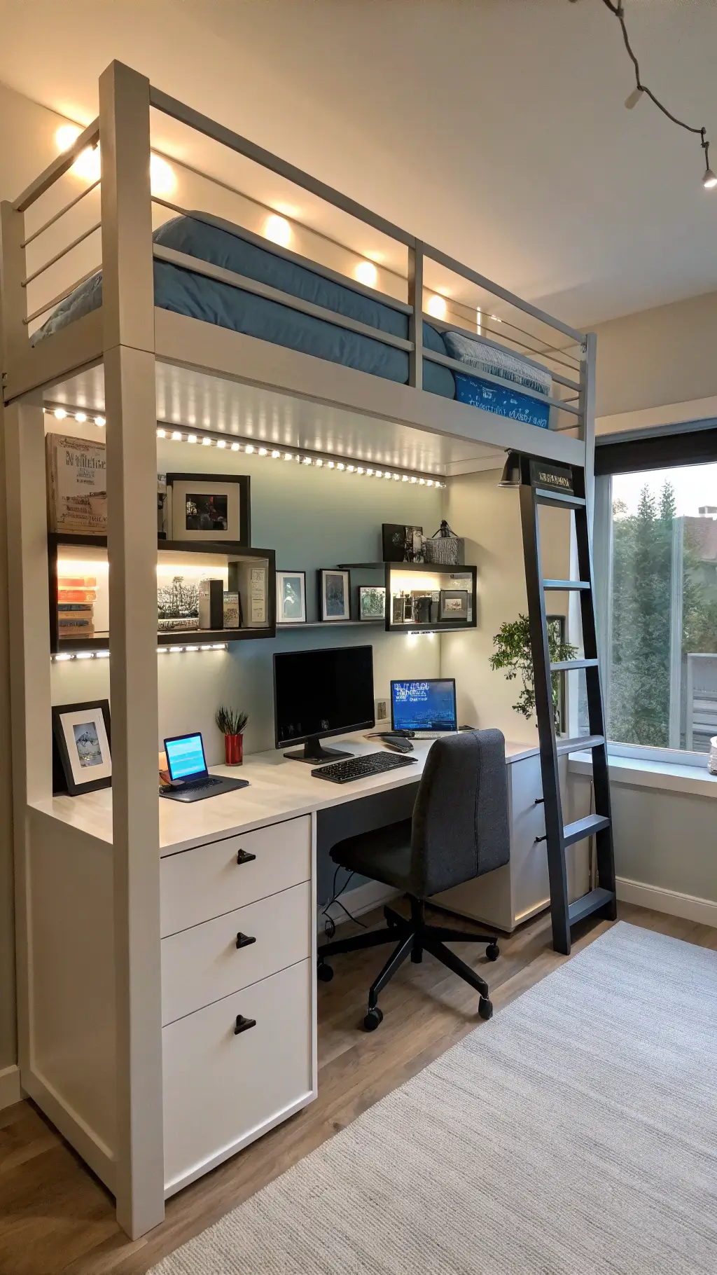 Loft bed with built-in storage