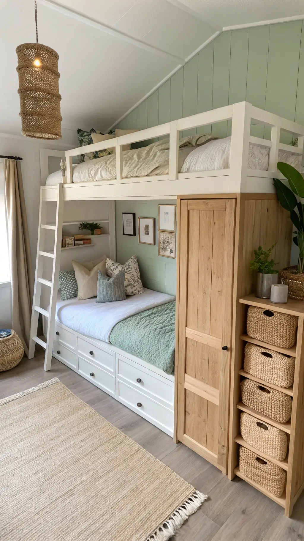 Modern loft bed in small room