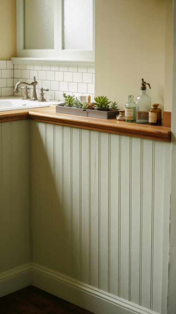 Use Half-Wall Wainscoting With Ledge