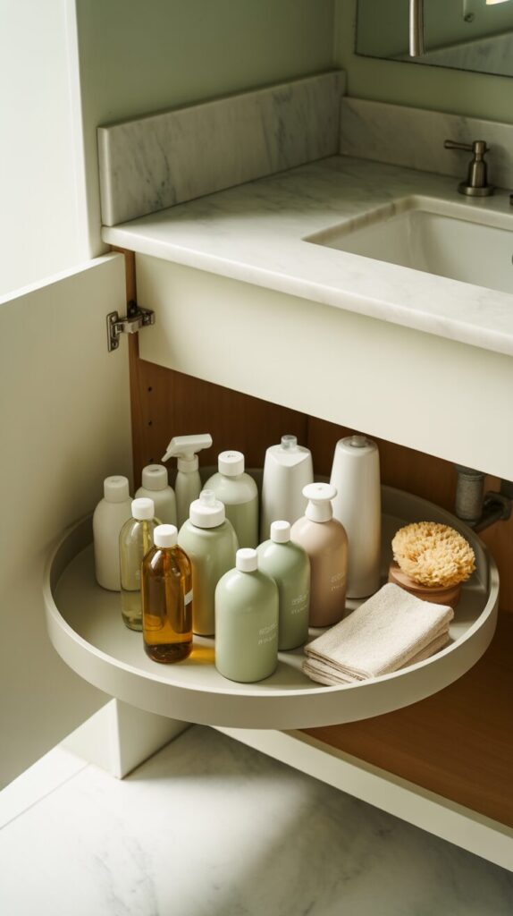Add a Lazy Susan Under the Sink