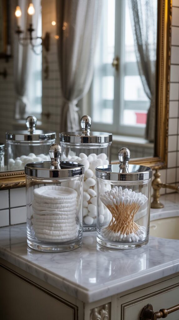 Use Clear Canisters for Cotton Items