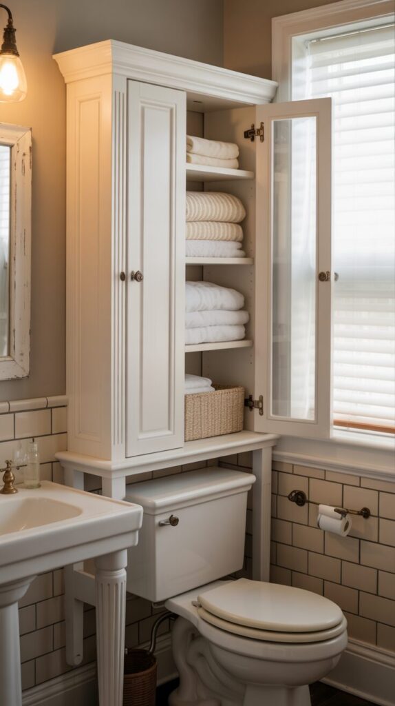 Add a Slim Cabinet Over the Toilet