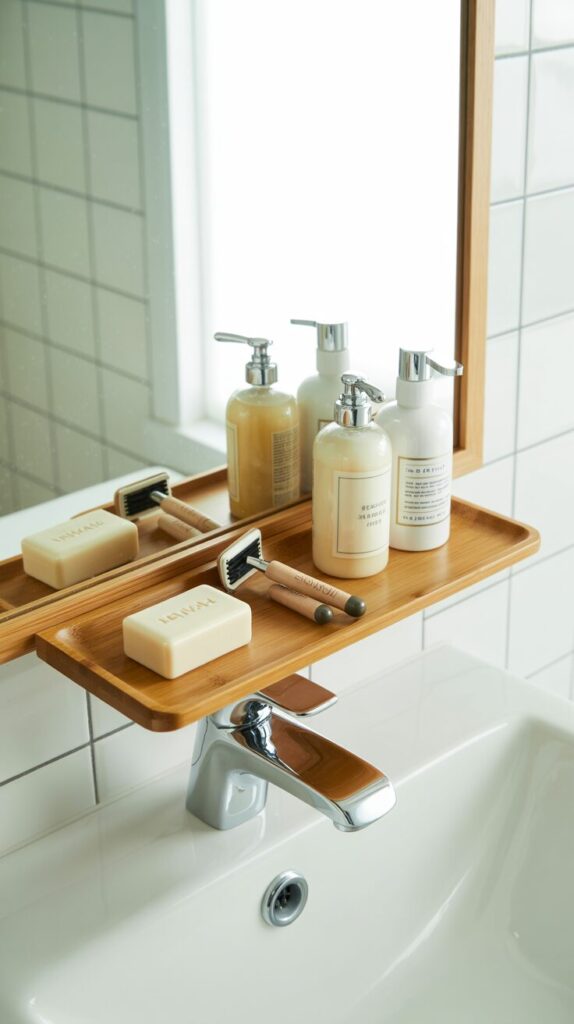 Use Over-the-Faucet Shelves in the Shower