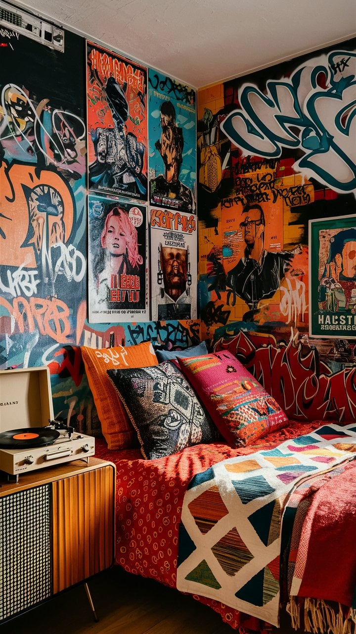 Graffiti murals bedroom
