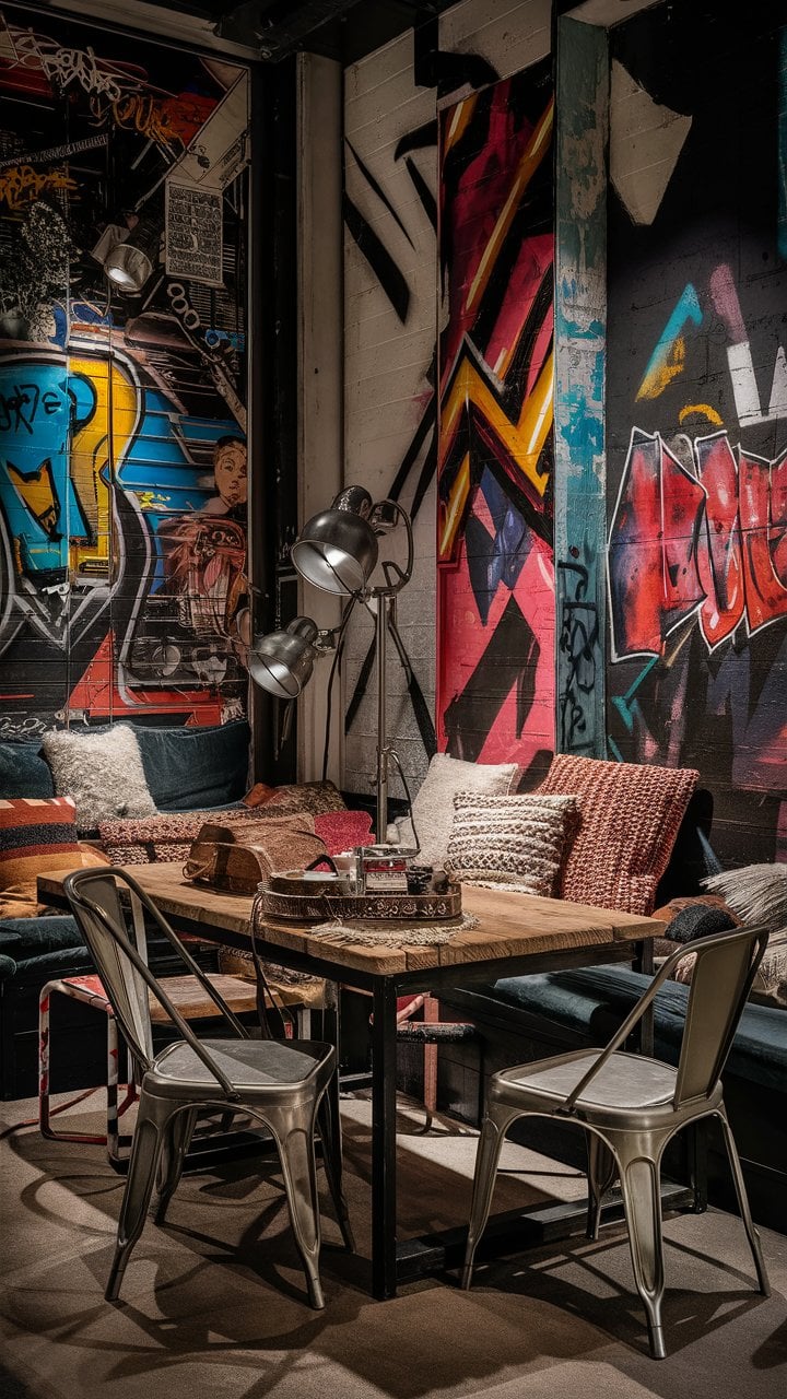 Distressed wooden table