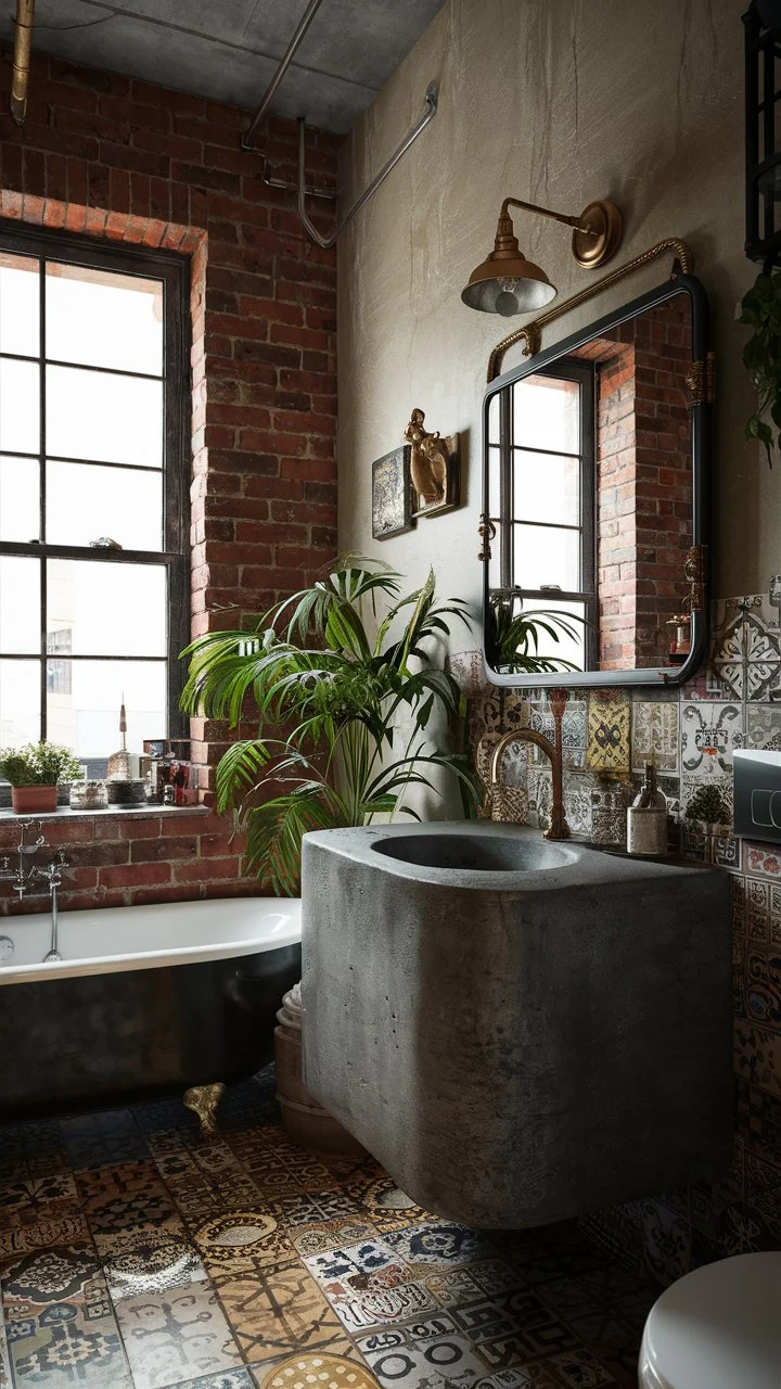 Concrete vanity bathroom