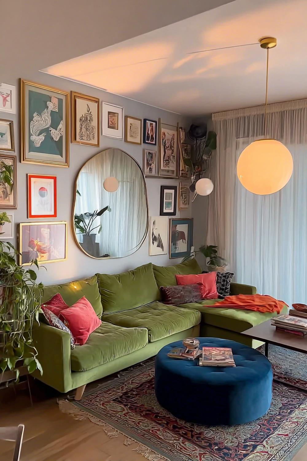 Showcase Stacked Books on the Ottoman For Relaxed Charm