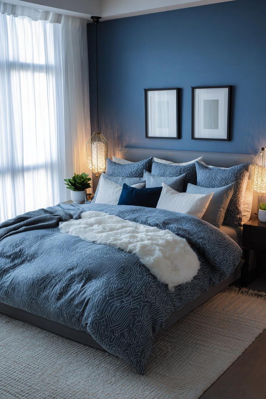 Combine Textured Throw Pillows for a Cozy Bed Ensemble