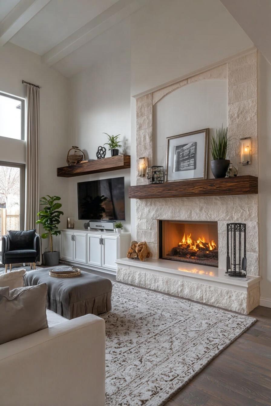 Place Fireplace Adjacent to Your Television