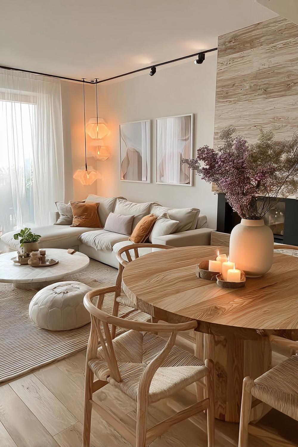 Opt For a Round Wood Dining Table to Soften Corners